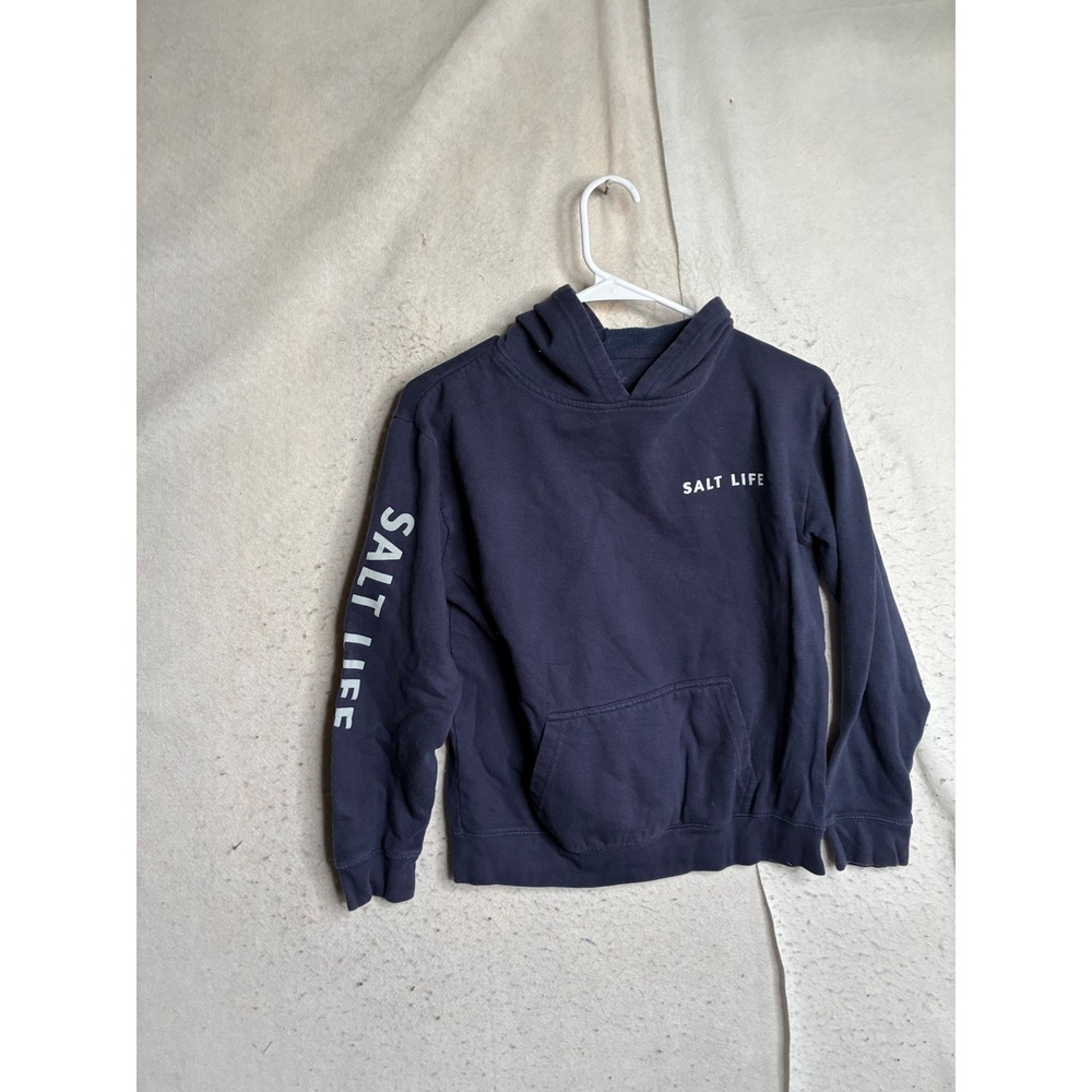 Salt Life Kids Youth XL Navy Blue Marlin Graphic Fleece Hoodie Sweatshirt 8017